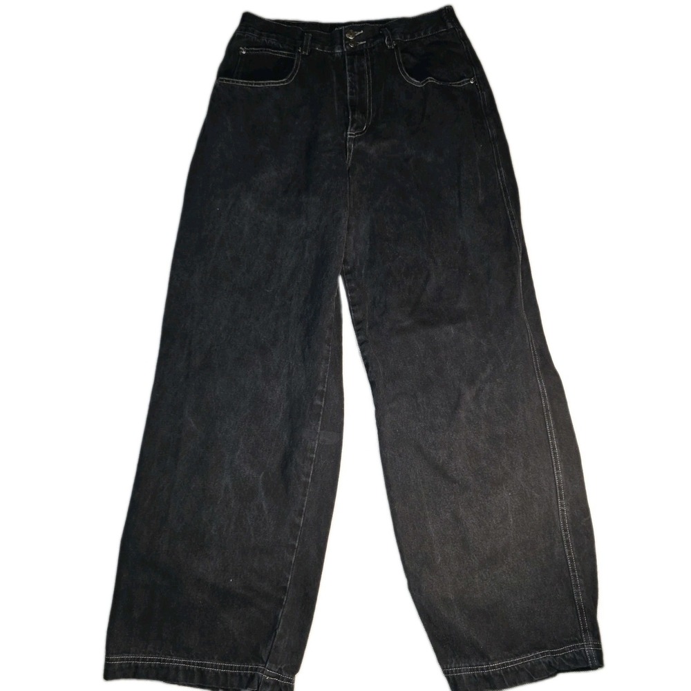 Chazzz Jeans Unisex Black 32x29 Baggy Wide Leg Vintage Skater RARE Y2K 90s